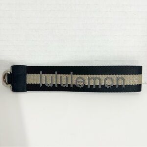 Lululemon Key Chain with Spell Out Black and Gold Polyester Gold Toned Hardware